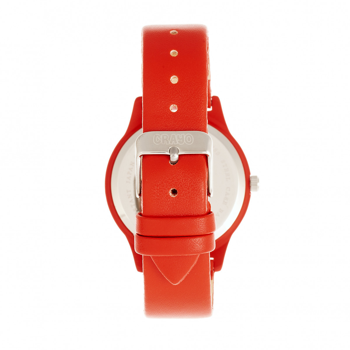 Crayo Splat Red Leatherette Strap Unisex Watch CRACR5303