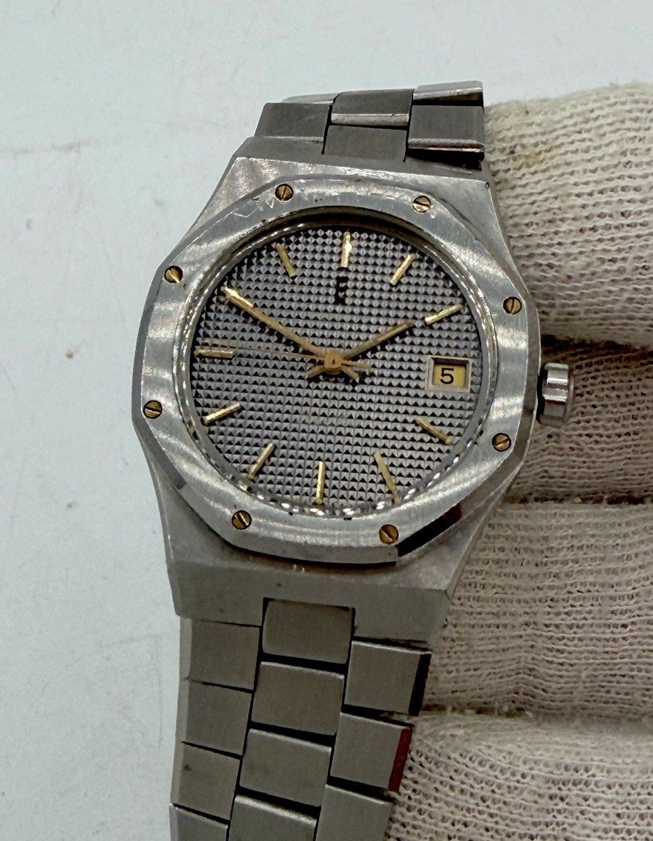 Extremely rare vintage Eberhard Royal Matic “Oak” steel gold Ref. 17175