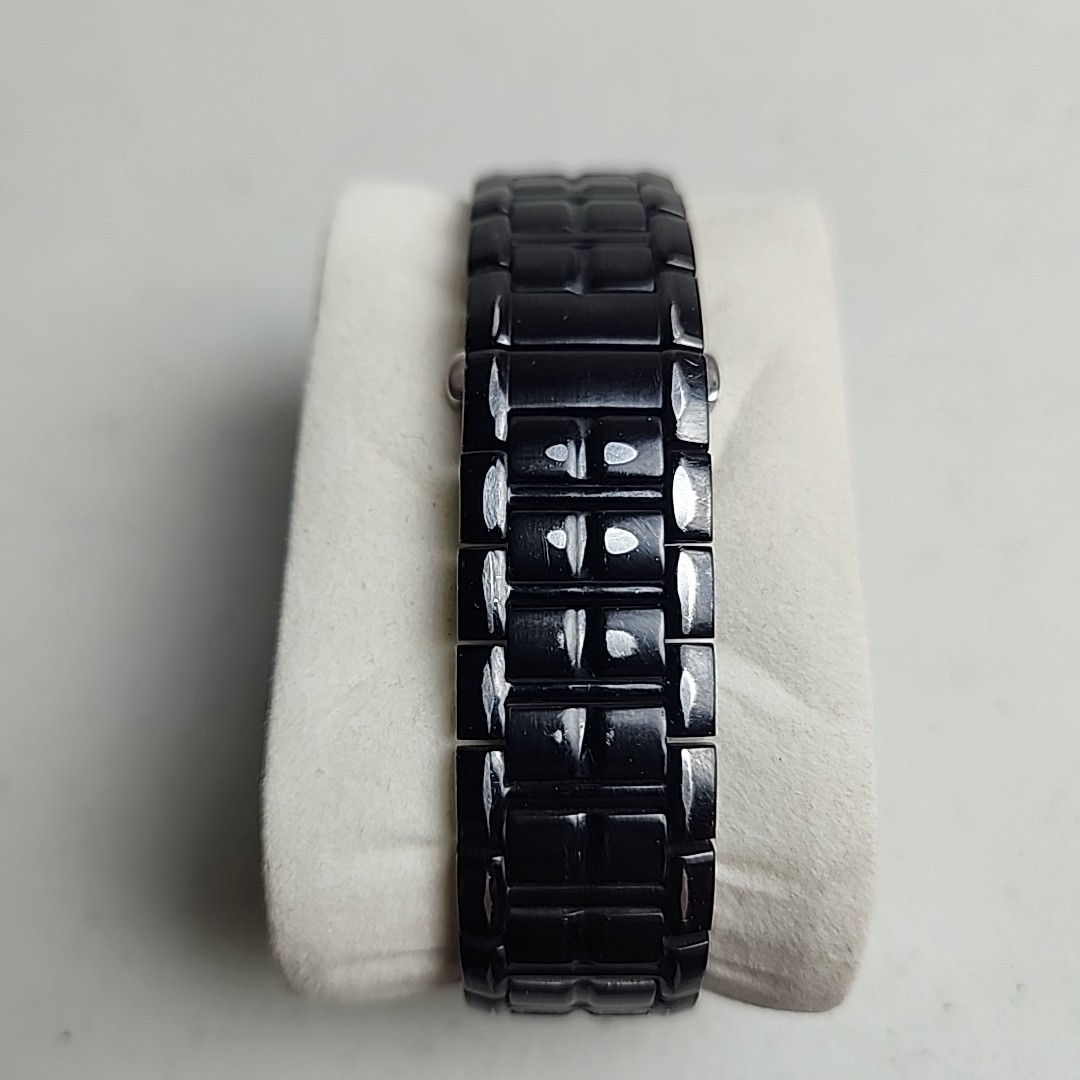 Citizen Eco Drive E111 Men’s Stainless Steel Black Date Dial Watch Working 7.5in