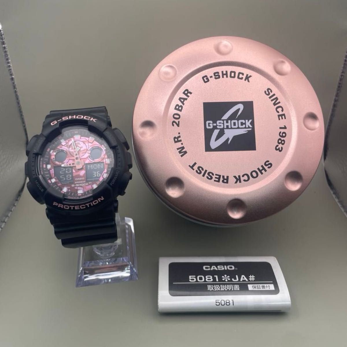 Good Condition New Battery CASIO G SHOCK GA 100TCB Pink Camouflage Sakura Storm