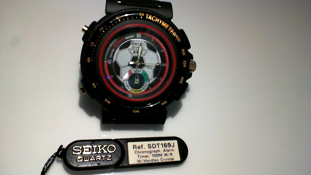 SEIKO DEPORTIVO DX 10BAR TACHYMETER SOCCER VINTAGE WATCH new
