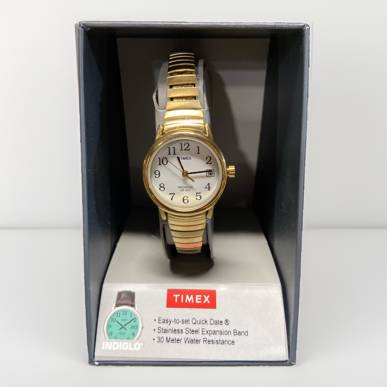 Timex Easy Reader T2H351 Women’s Gold-Tone Expansion Band Quartz Watch