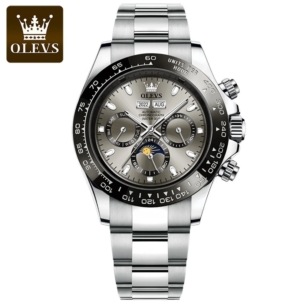 Automatic Mechanical Waterproof Watch Moon Phase Luxury Dial Men’s Men Strap