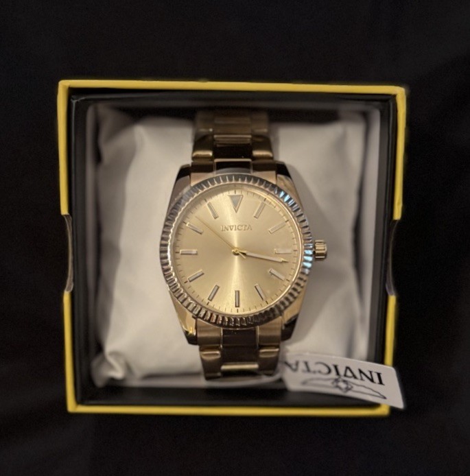 Invicta Celestial Langdon Men’s 40mm Gold Tone Quartz Watch 30m w/ Box
