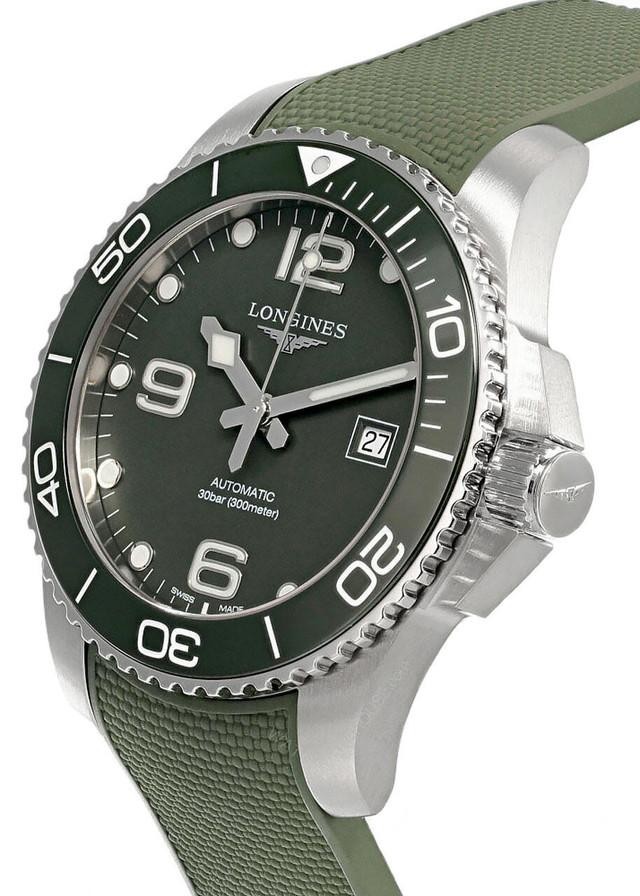 Longines HydroConquest 41mm Auto Green Rubber Strap Men’s Watch L3.781.4.06.9