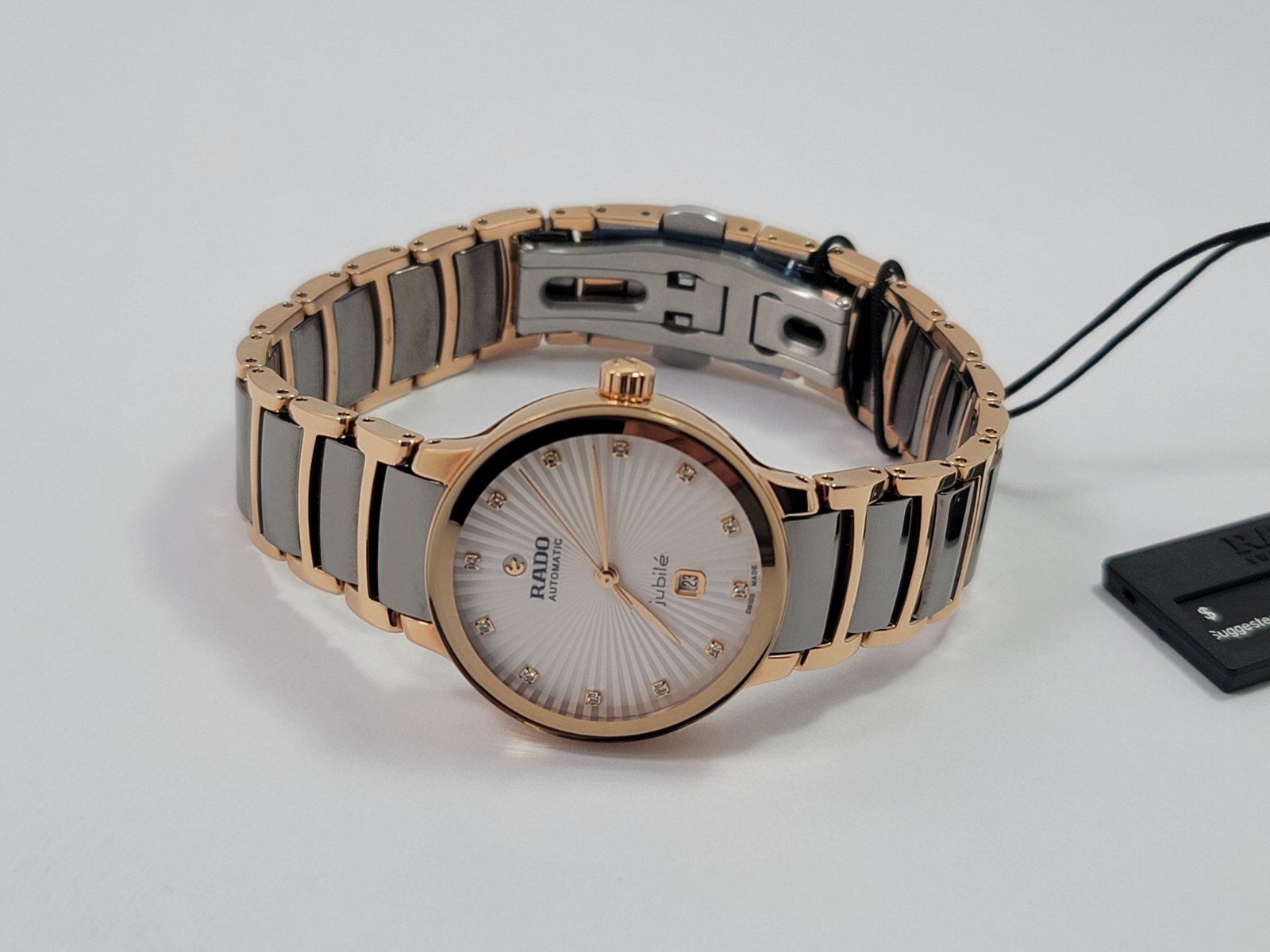 Rado Centrix SWISS Automatic Diamond White Dial Ceramic Ladies Watch R30019742