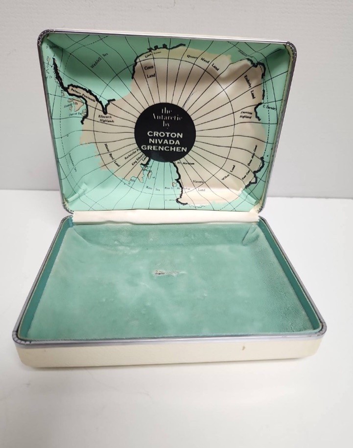 Vintage The Antarctic by Groton Nivada Grenchen Watchbox Very Rare Nice!