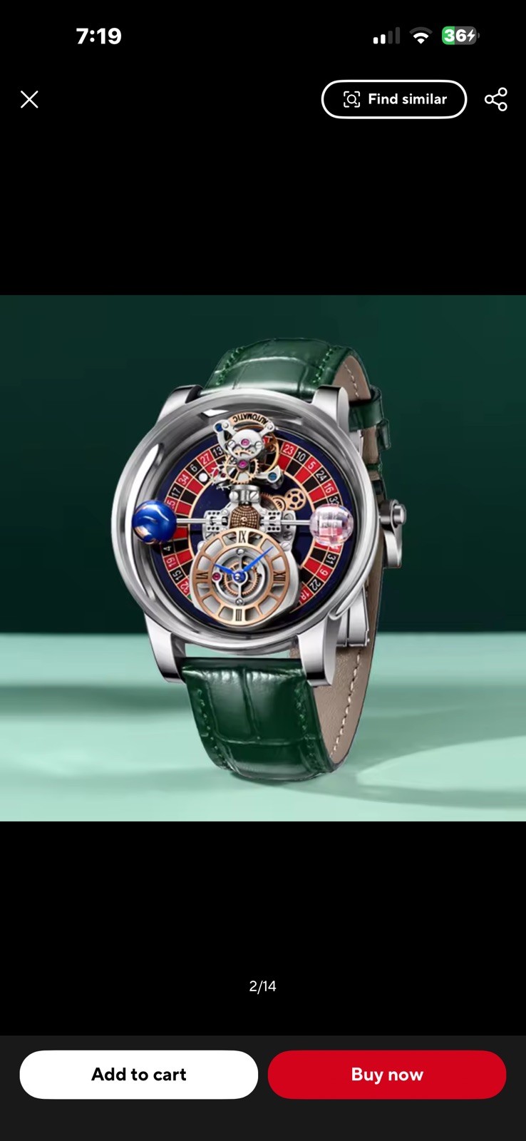 Celestial Men’s Transparent Case Leather Quartz Watch Waterproof Time Adjustment
