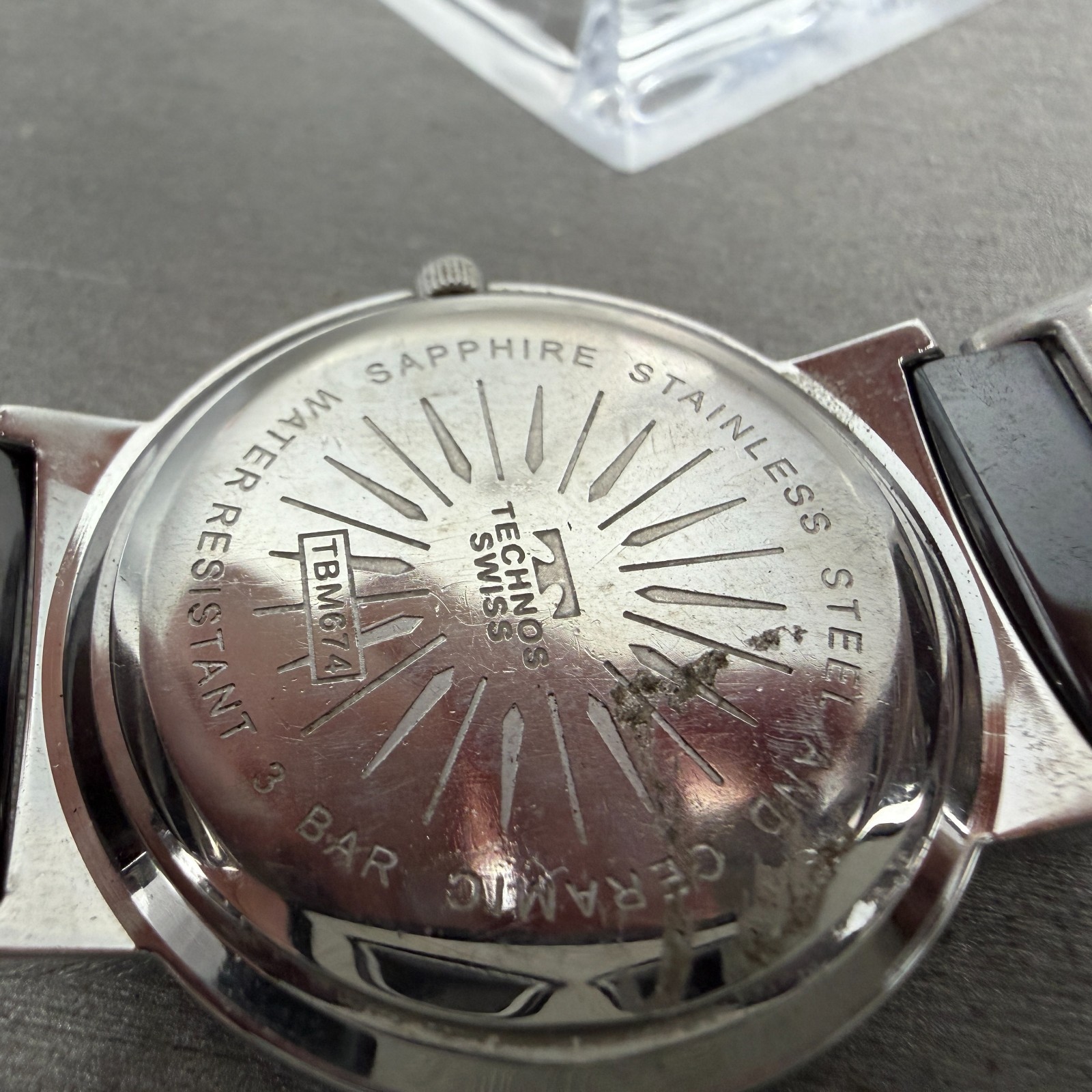 Technos Watch Men 33mm Silver Dial Silver Tone Round TBM674 New Battery