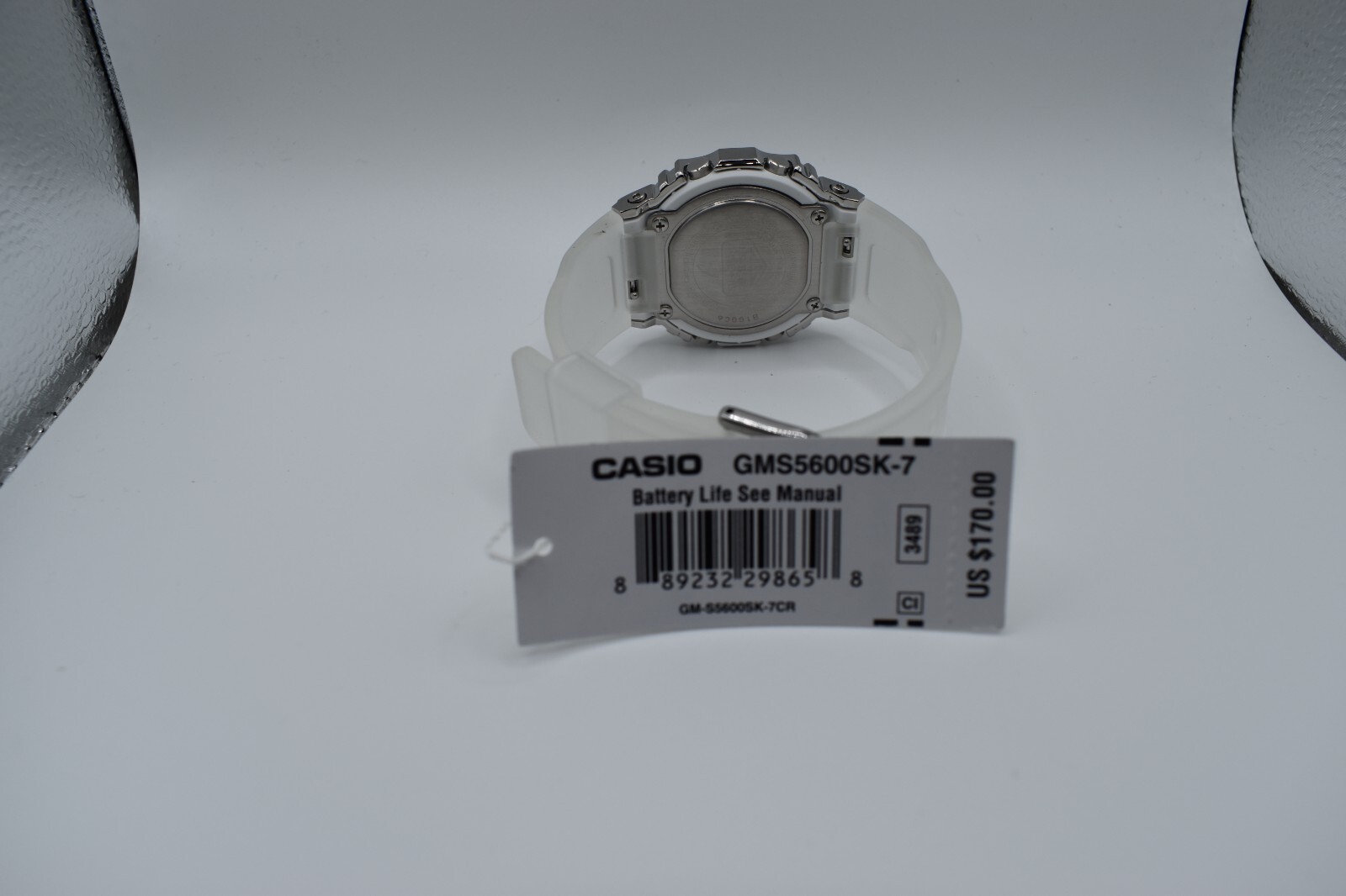 G-Shock Square Digital Watch Semi-Transparent White Resin GMS-5600SK-7