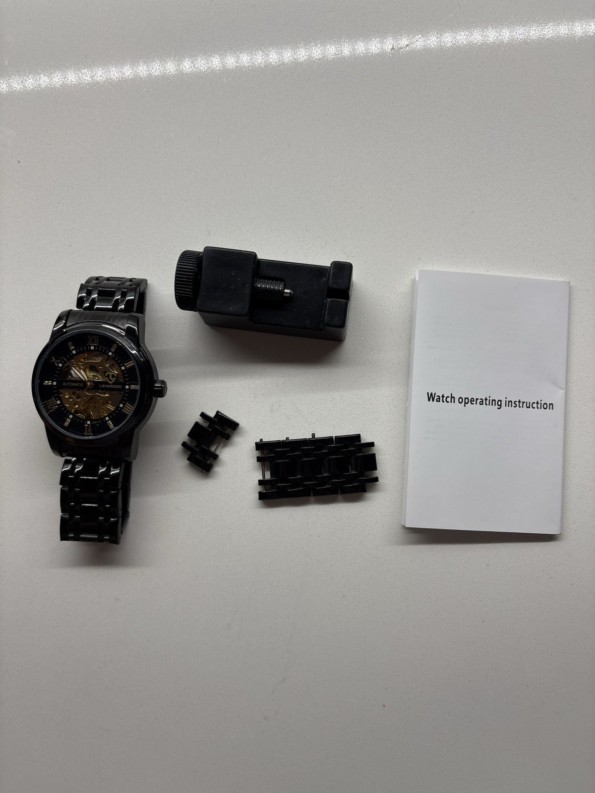 Lavaredo L6610 Automatic Skeleton Dial Wristwatch Black Stainless Steel