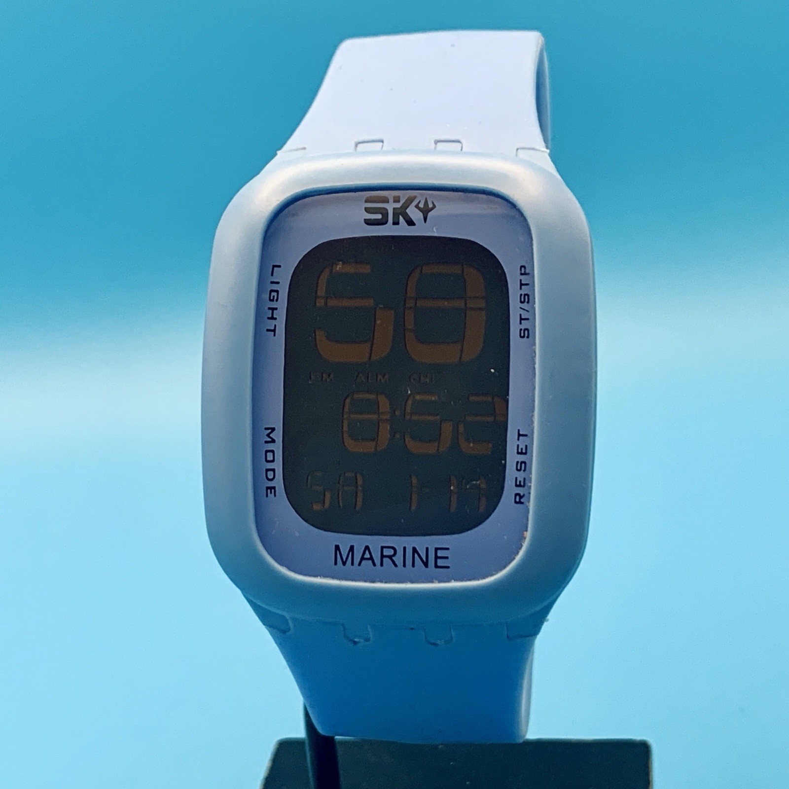 SKY MARINE Men’s Digital Wristwatch Touchscreen Chrono Backlight Works New Batt