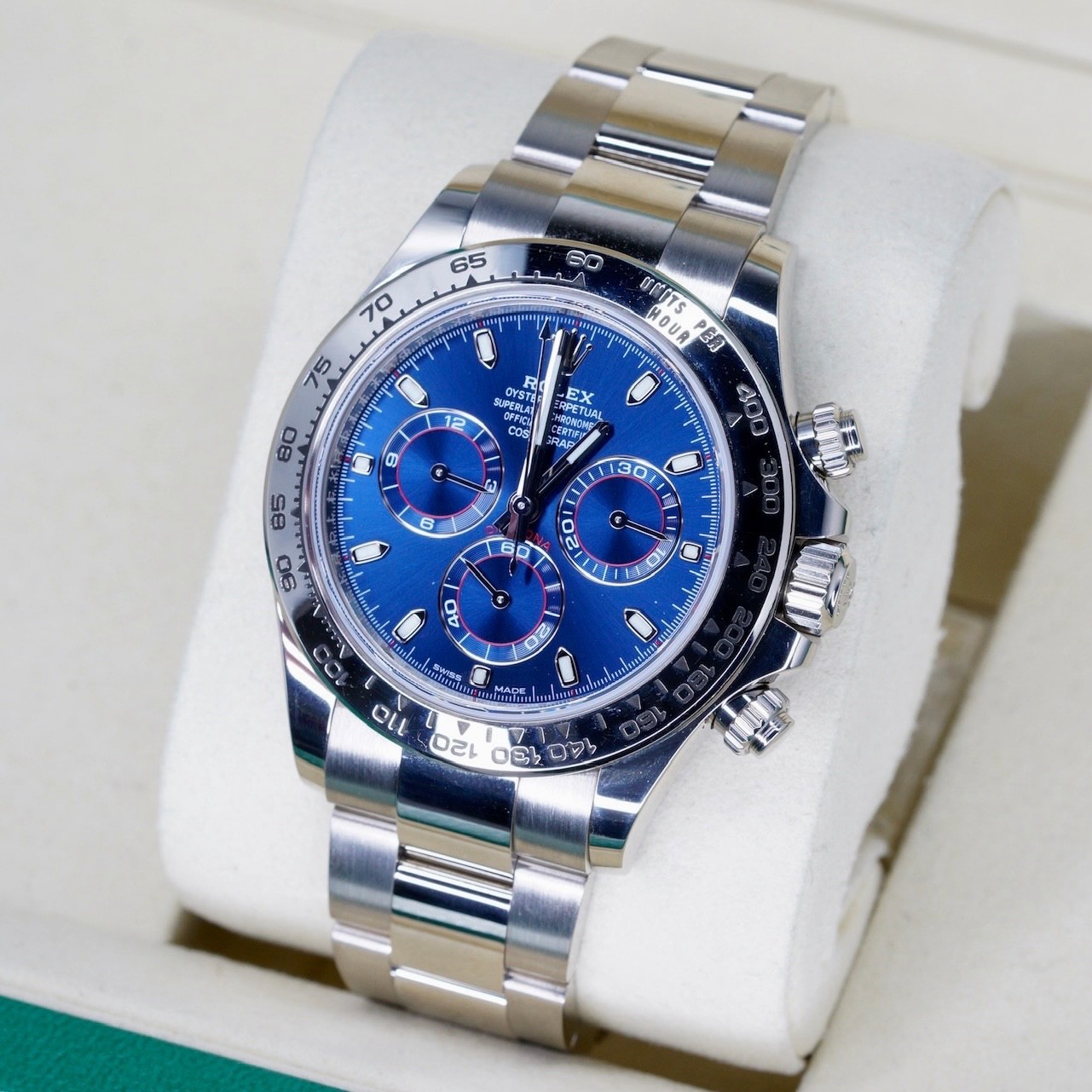 Rolex Cosmograph Daytona 116509 Blue Dial 18K White Gold 40mm Complete Set 2020