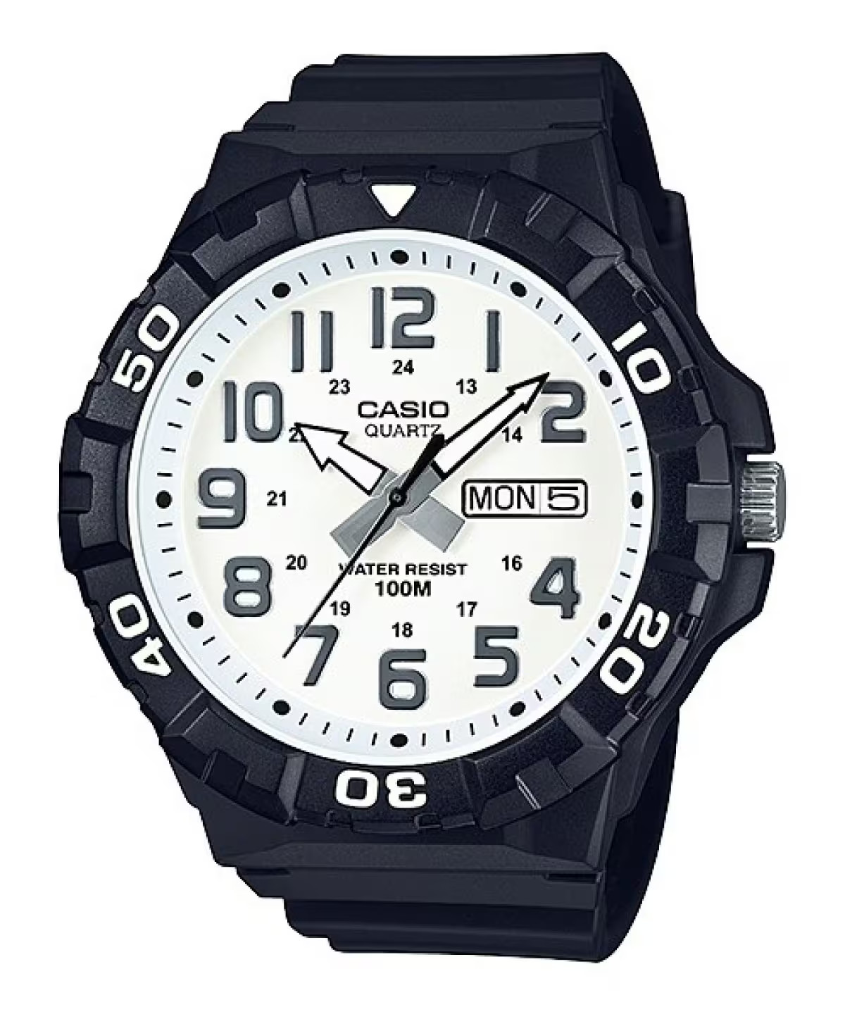 Casio MRW‑210H‑7AV Men’s Black /White Analog Sport Watch 100M WR Date Window