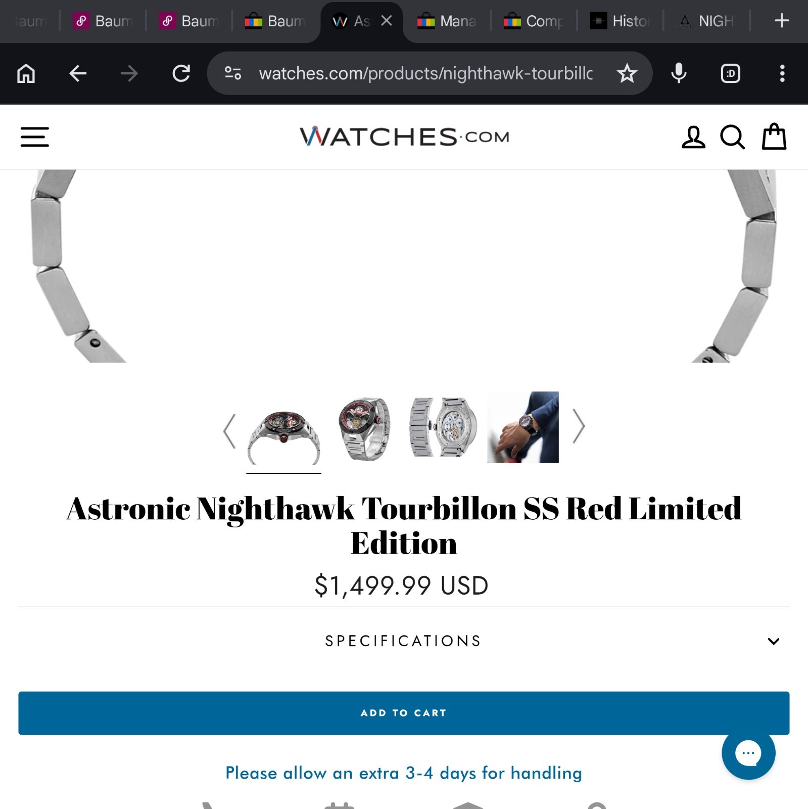 ASTRONIC NIGHTHAWK TOURBILLON | RED WATCH **NEW**