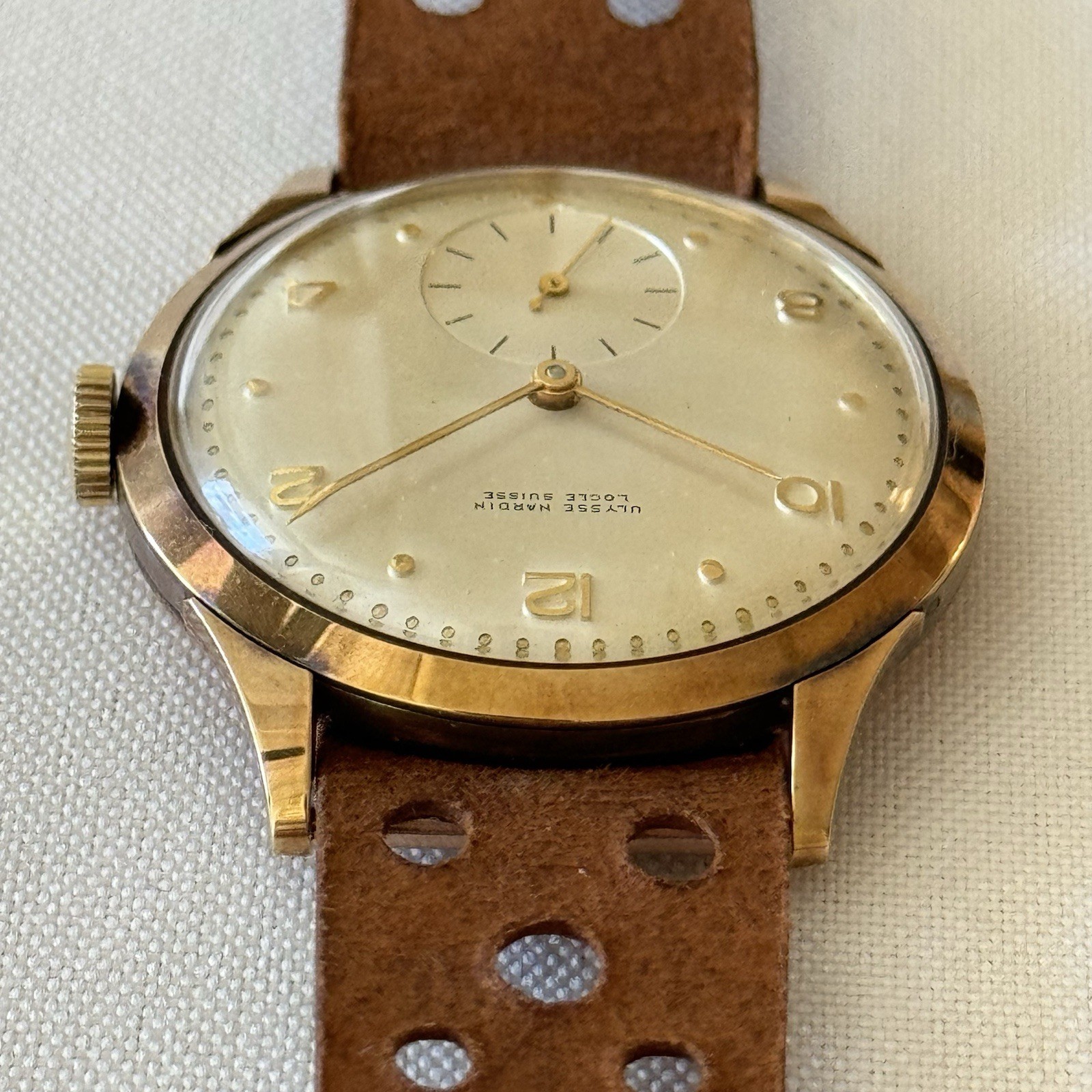 Vintage Ulysse Nardin 14K Solid Gold Manual Wind Men’s Watch