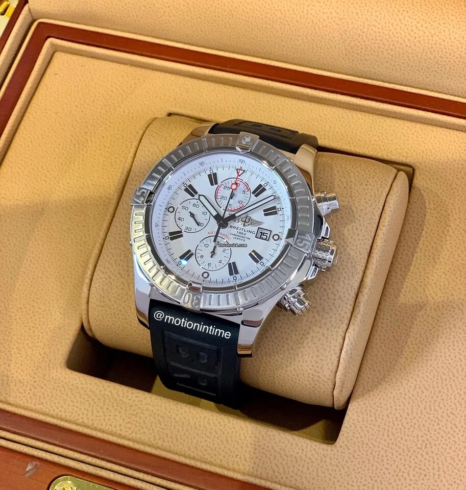 Breitling Super Avenger White Index Dial – Stainless Steel