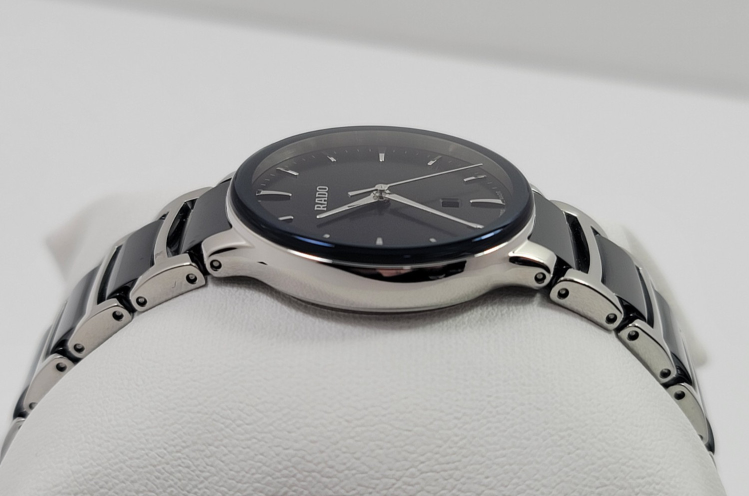 Rado Centrix Quartz Black Dial Stainless Steel Ceramic Ladies Watch R30026152
