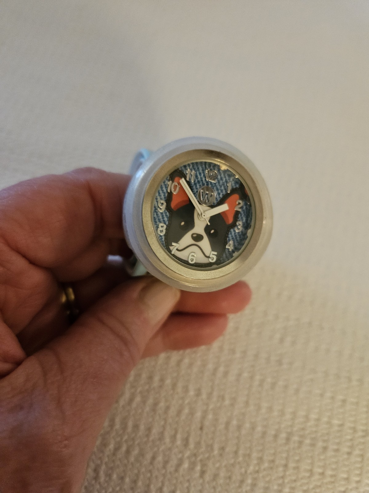 Watchitude Puppy Dog Blue White Slap Bracelet Watch 37mm with New Battery