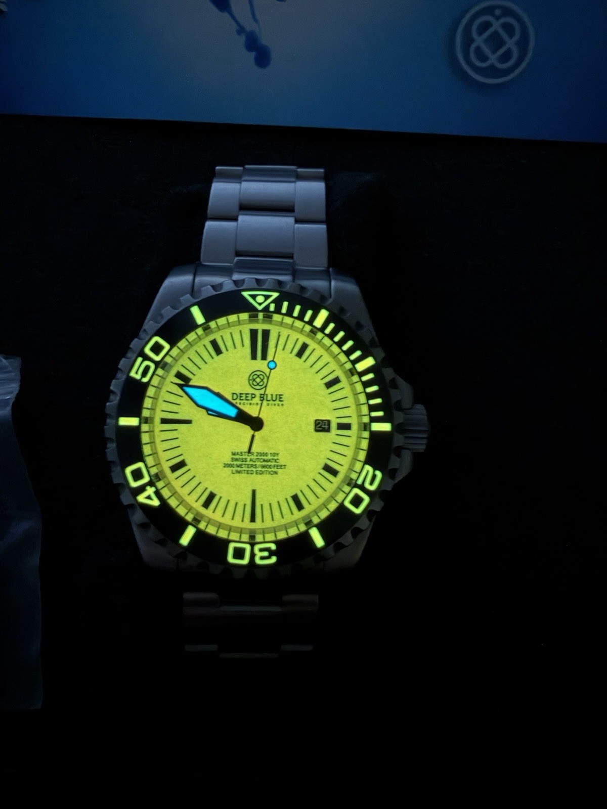 DEEP BLUE MASTER 2000 Orange Lume Dial ETA 2824