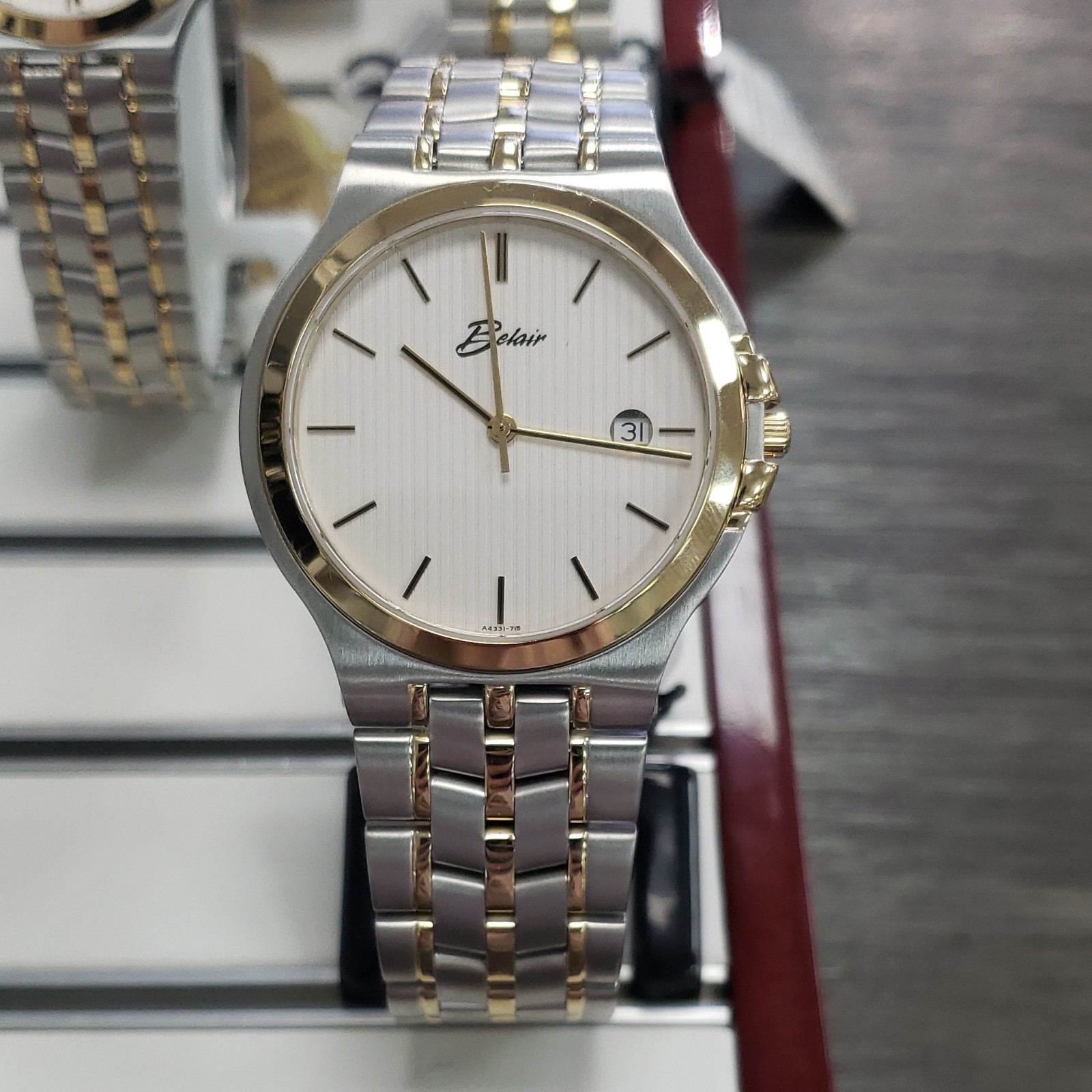 Belair Quartz Analog Two-Tone Stainless Bracelet White Dial