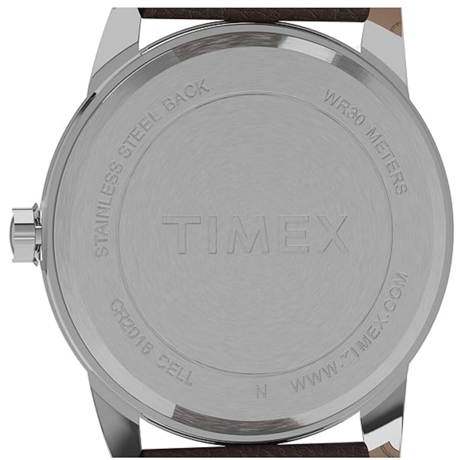 Timex Men’s Watch Easy Reader Silver Tone Case Brown Leather Strap TW2U716009J