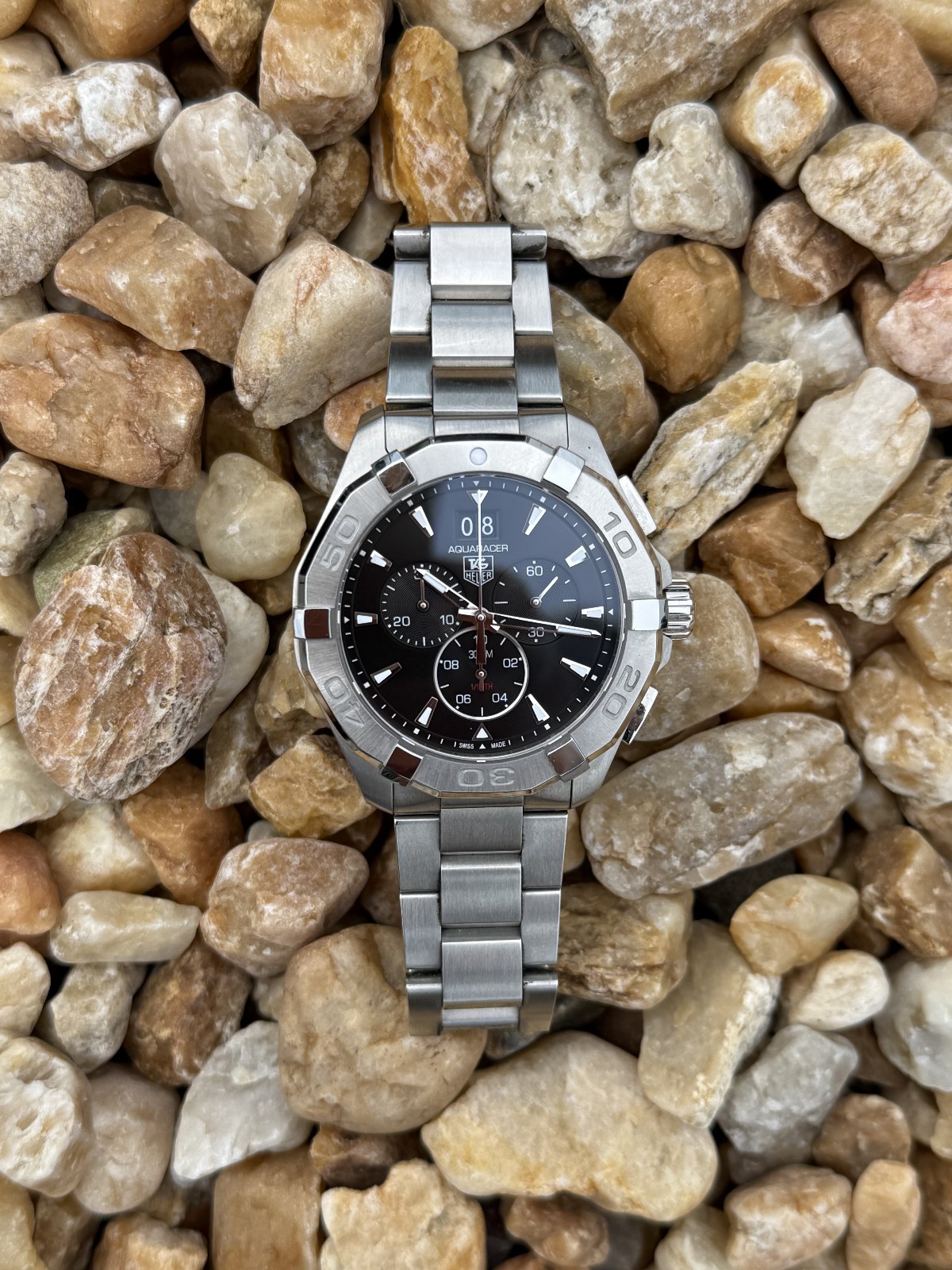 TAG Heuer Aquaracer CAY1110 0 Mens Chronograph Watch Silver Black