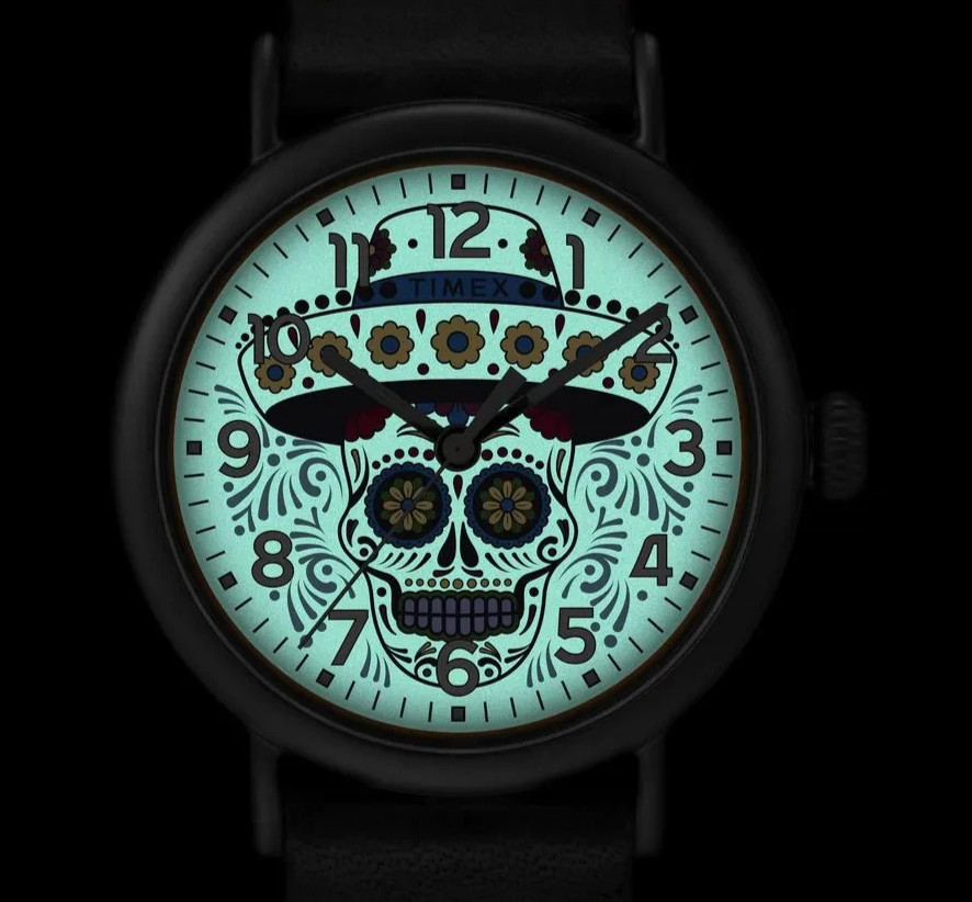 Timex Standard Dia De Los Muertos TW2V67700 Men’s Orange Dial Black Watch – New