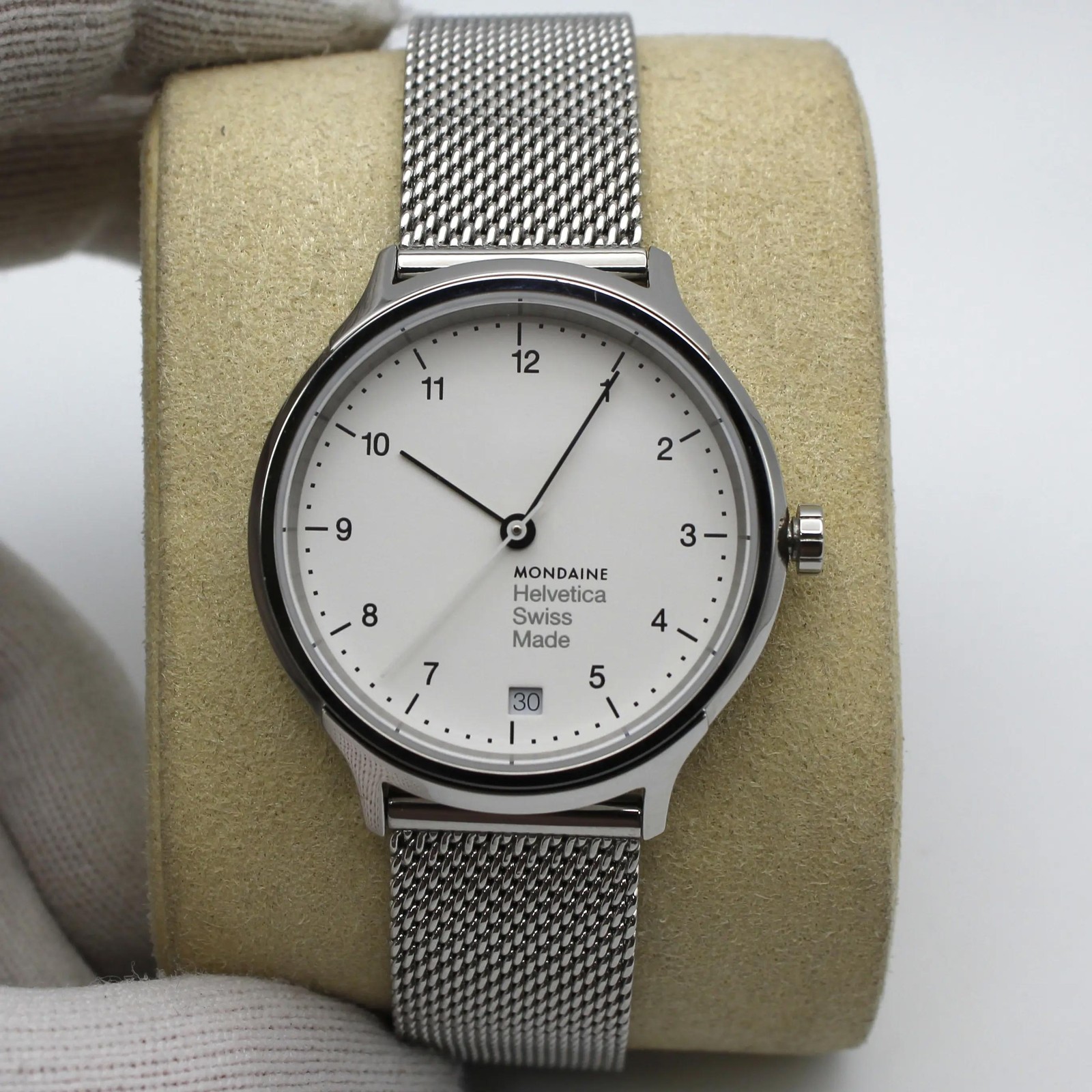 Mondaine Helvetica No1 Regular 33mm Steel White Dial Ladies Watch MH1.R1210.SM
