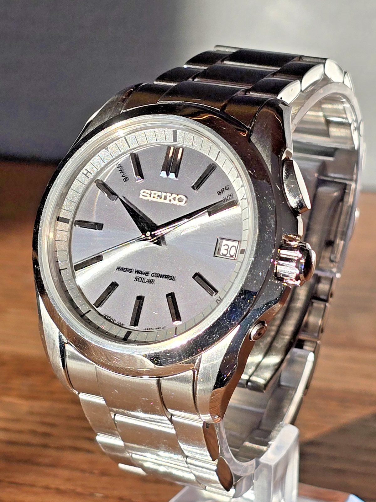 Seiko Brightz SAGZ053 JDM Solar Radio Stainless Steel Silver 39mm – US Seller
