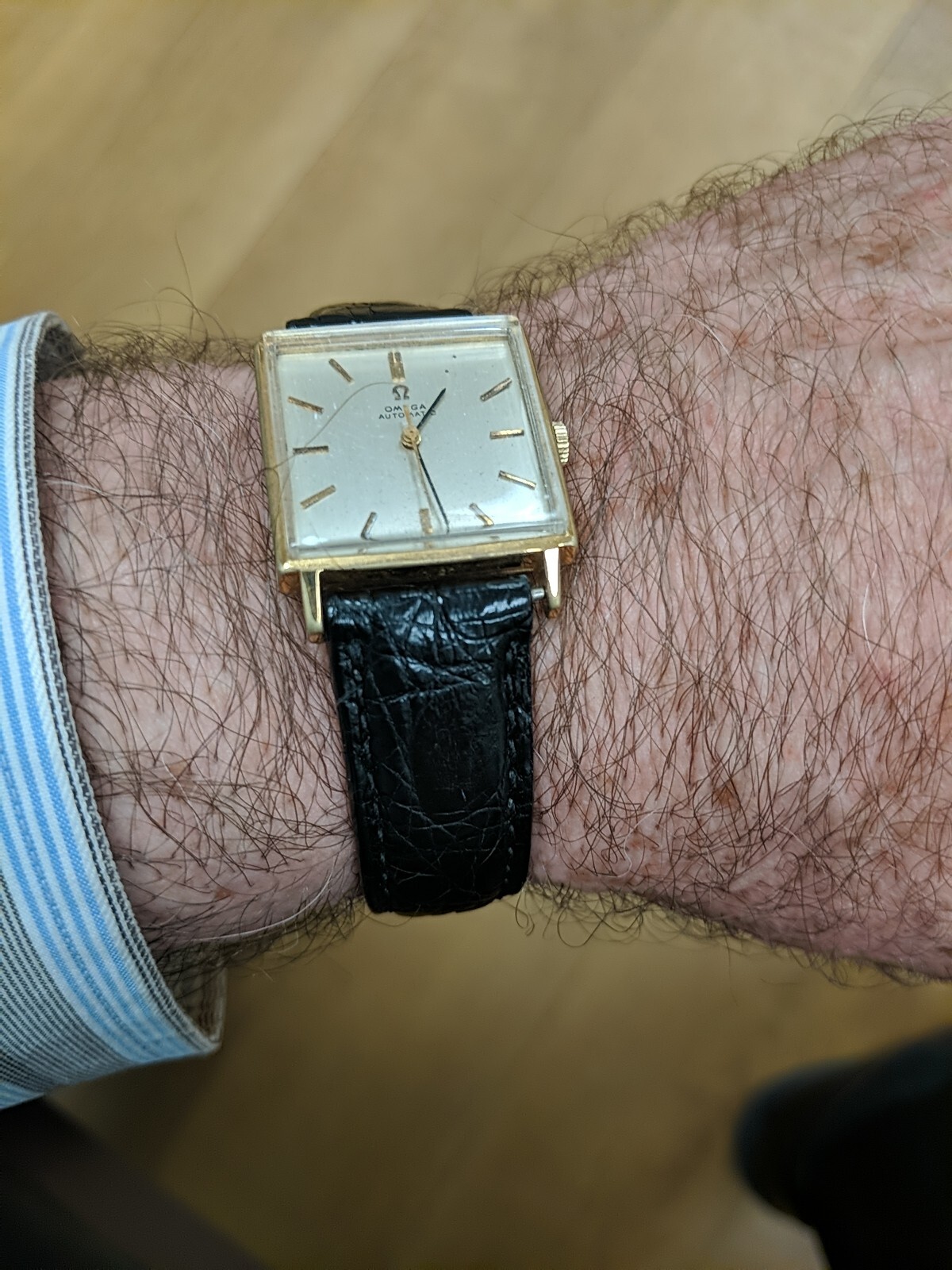 Omega Automatic Vintage Square 161.031 Men 1960-1969 Gold 750 18K Working Great