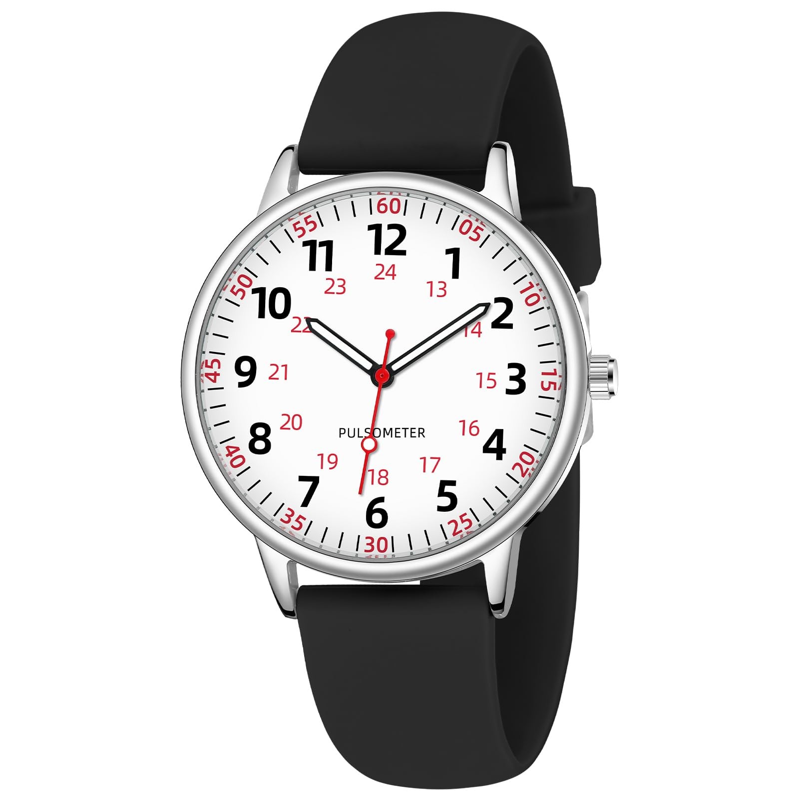 TWOPTION Nurse Watch for Women Waterproof Analog Silicone Watch with Second H…
