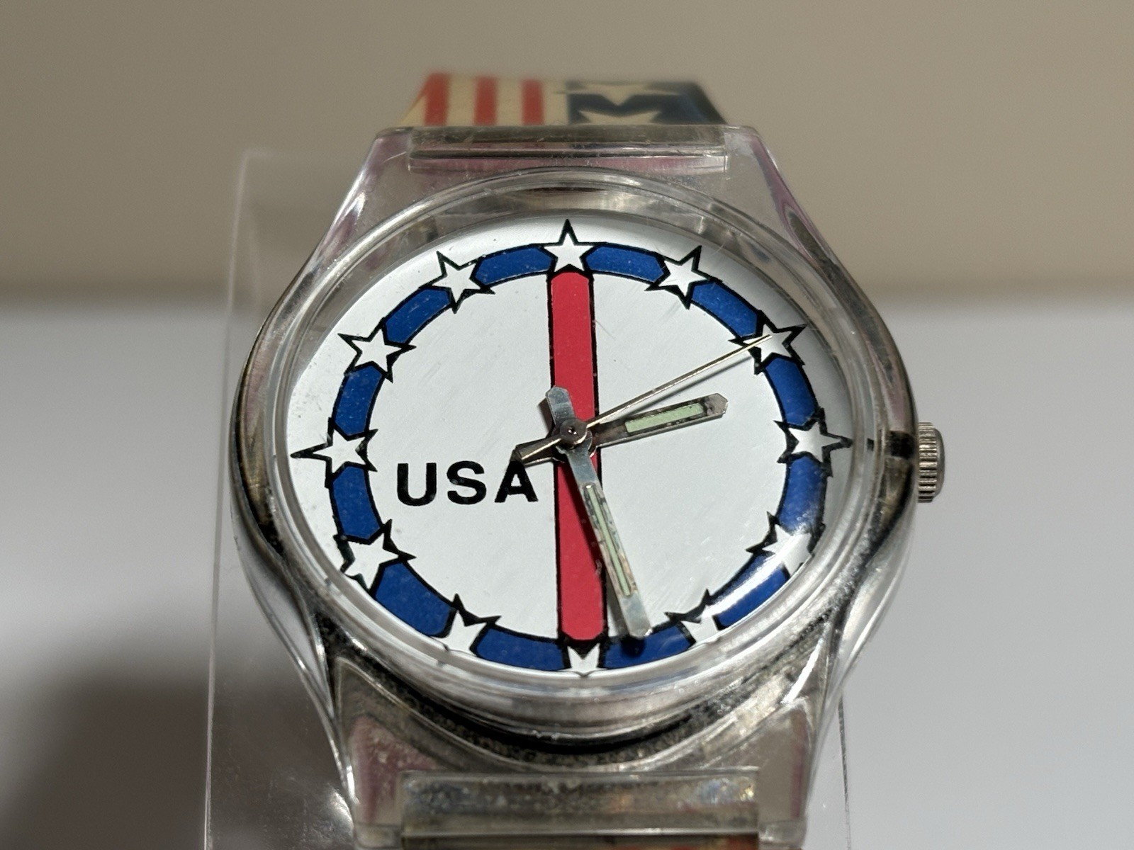 FADA USA Collection Unisex Plastic Watch Patriotic American Flag – New Battery