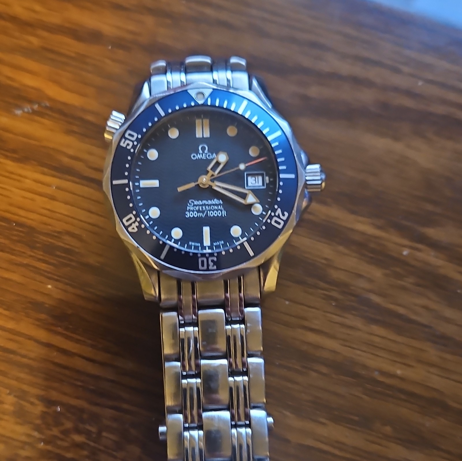 OMEGA Seamaster Professional Quartz Blue Dial 36mm 300m SS Bracelet