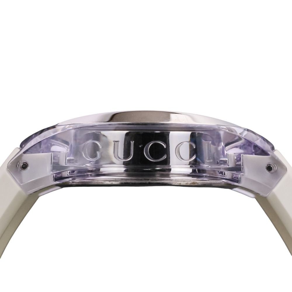 GUCCI Sink Interlocking G Watch 137.3 Silver Dial White Men’s Ladies Vintage Use