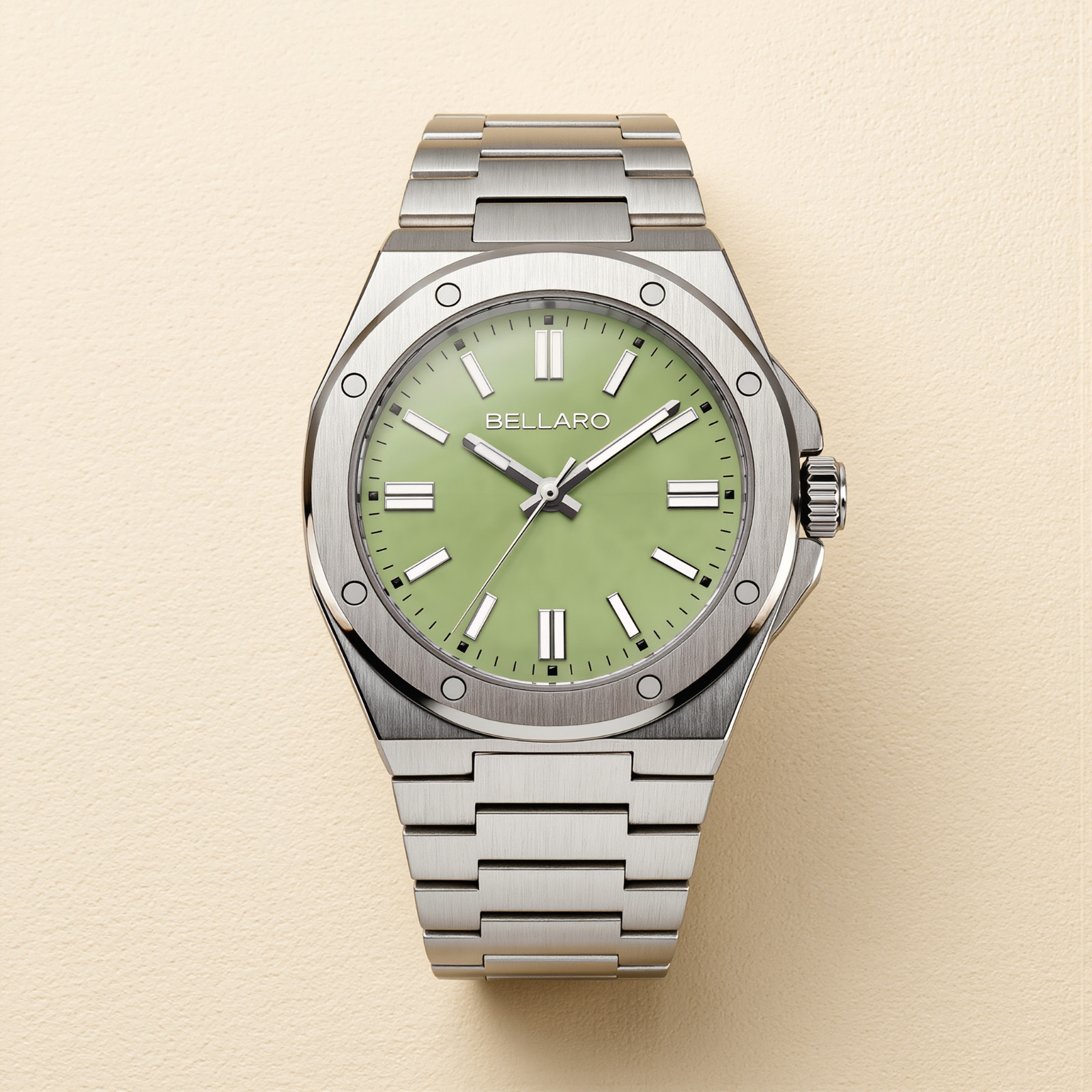 BELLARO Date Watch – Japanese Automatic NH35 – Sapphire Crystal Green Dial