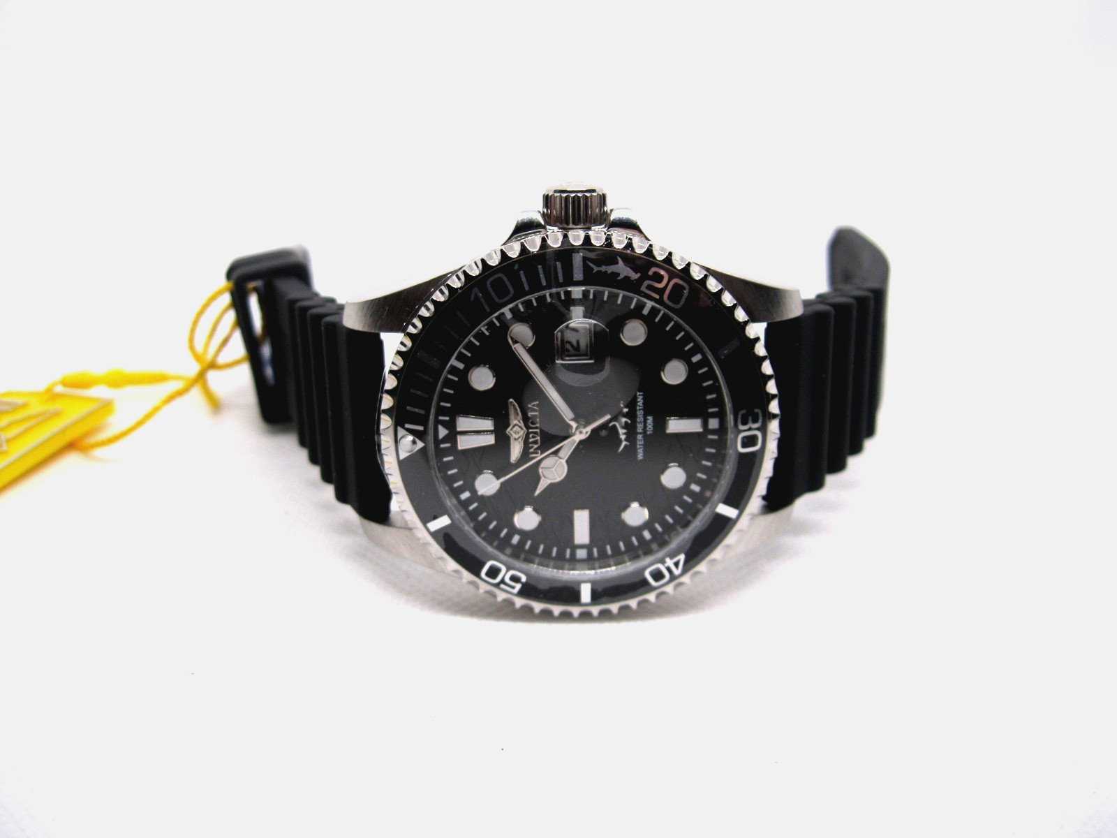 Invicta Pro Diver ‘SHARK’ Black Dial Black Silicone Strap Men’s Watch- 47161