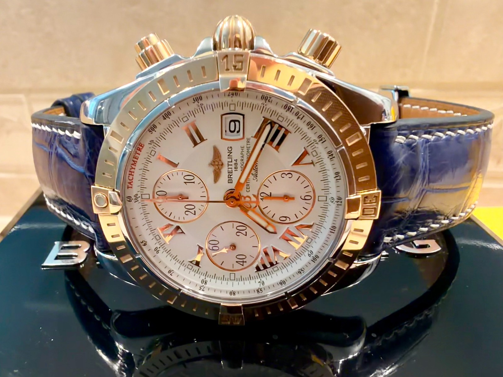 Excellent Breitling Chronomat Evolution, SS with 18K Bezel 43mm
