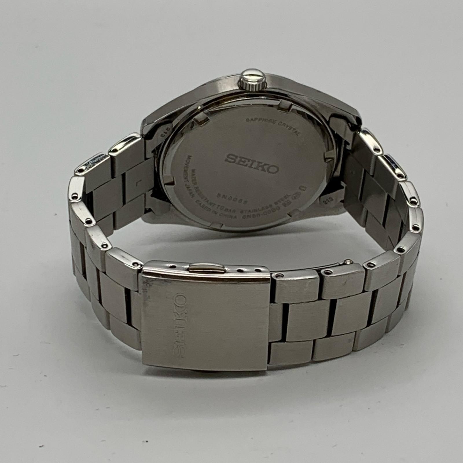 SEIKO Selection SBTH007 Quartz Men’s Watch Silver Day Date Used Japan