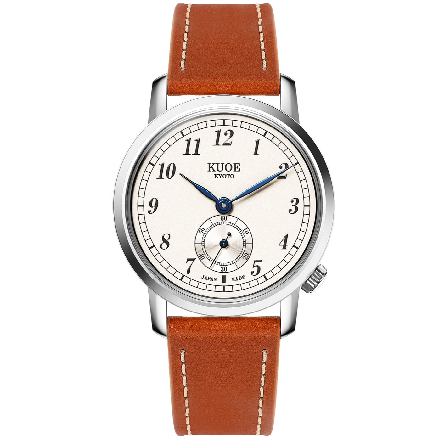 KUOE KYOTO OLD SMITH 90-007 Small Seconds Automatic Blue Hands Whiskey Cordovan