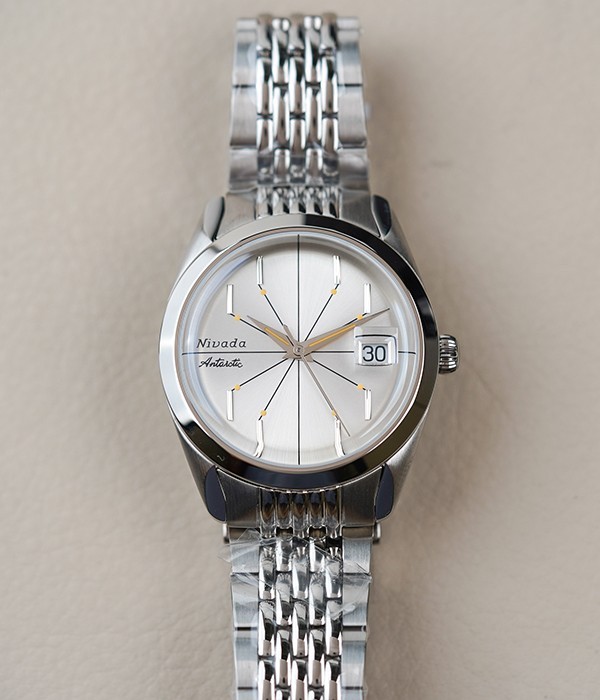 Nivada Grenchen Antarctic Spider Silver Dial BOR 32023A04 Steel Automatic Watch