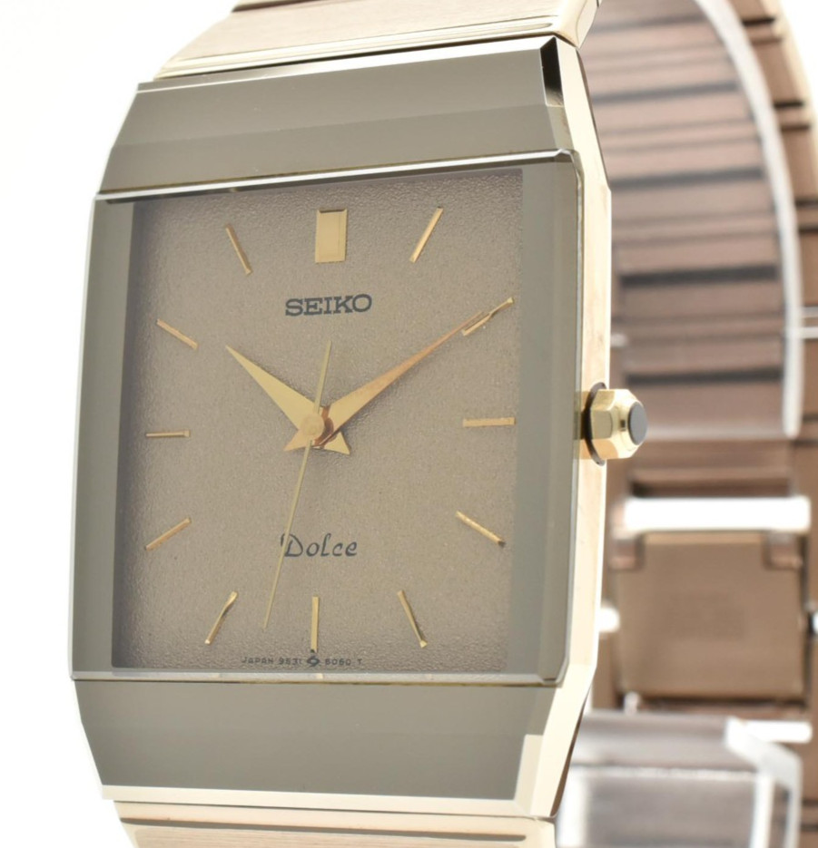 [ Near MINT ] Seiko Dolce 9531-5060 Tungsten Gold Quartz Men’s Watch From JAPAN