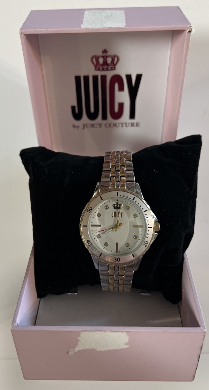 Juicy by Juicy Couture Women’s Two-Tone Watch Silver Gold Crystal Dial w/ Box