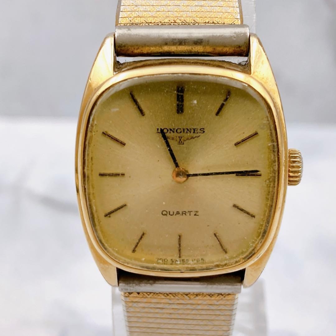 LONGINES Ladies Square Gold Plated Quartz Watch Running wrist 15.0cm/5.9in
