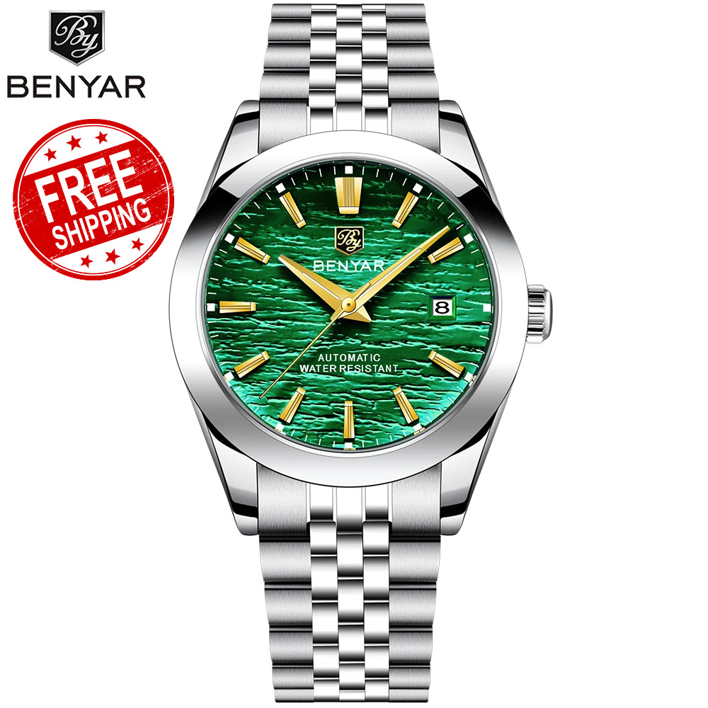 BENYAR 40MM Automatic Dive Watch Men’s 50M Waterproof Stainless Steel