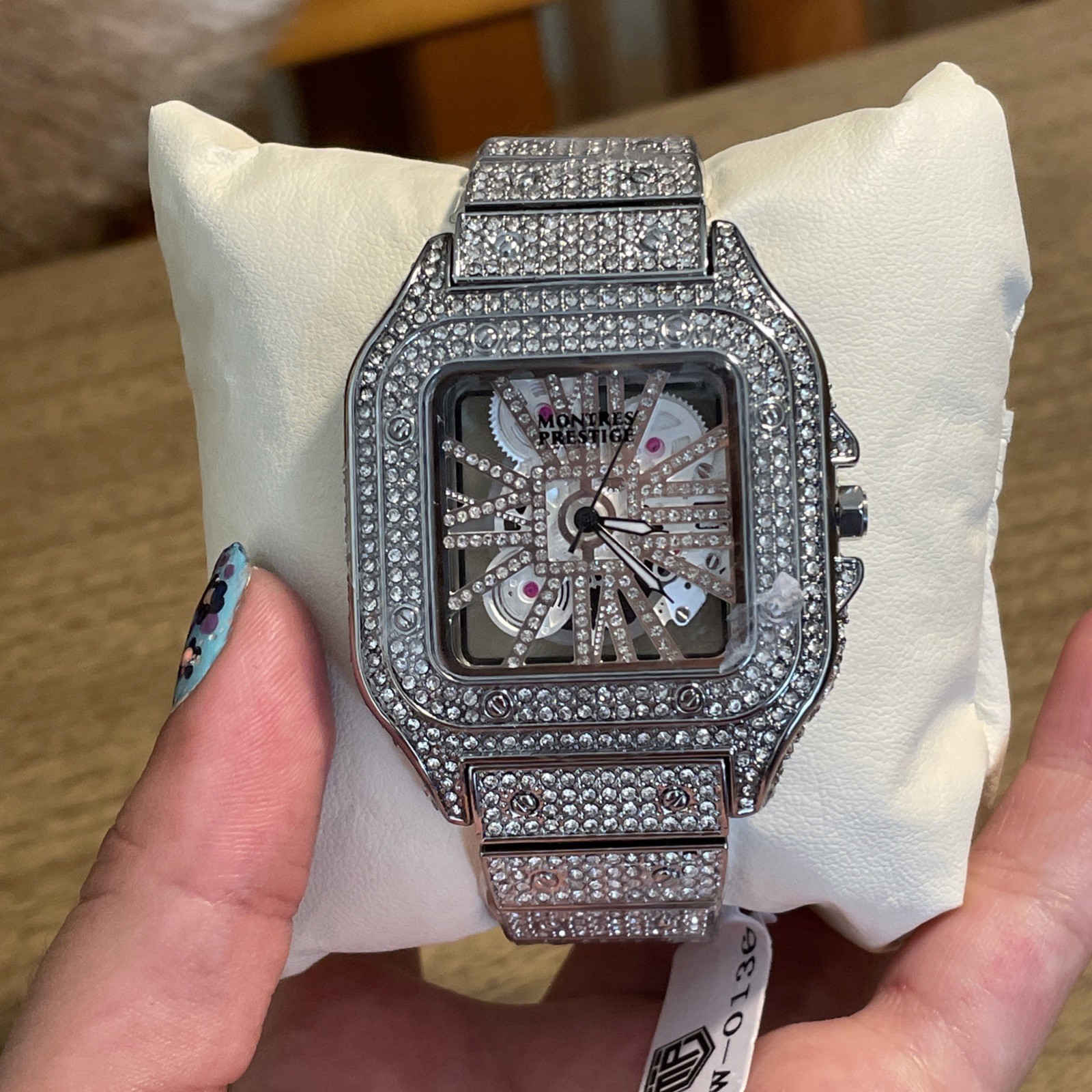 Skeleton Dial Iced Out Diamond Designer Fashion watch Montres Prestige MPW-0136