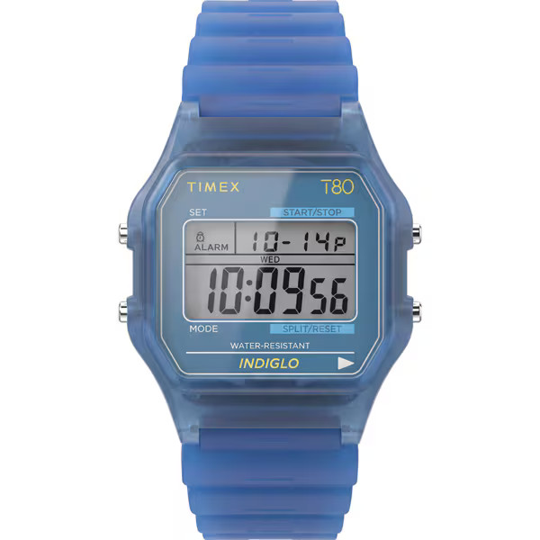 Timex T80 Translucent 34mm Resin Watch Strap TW2Y34200