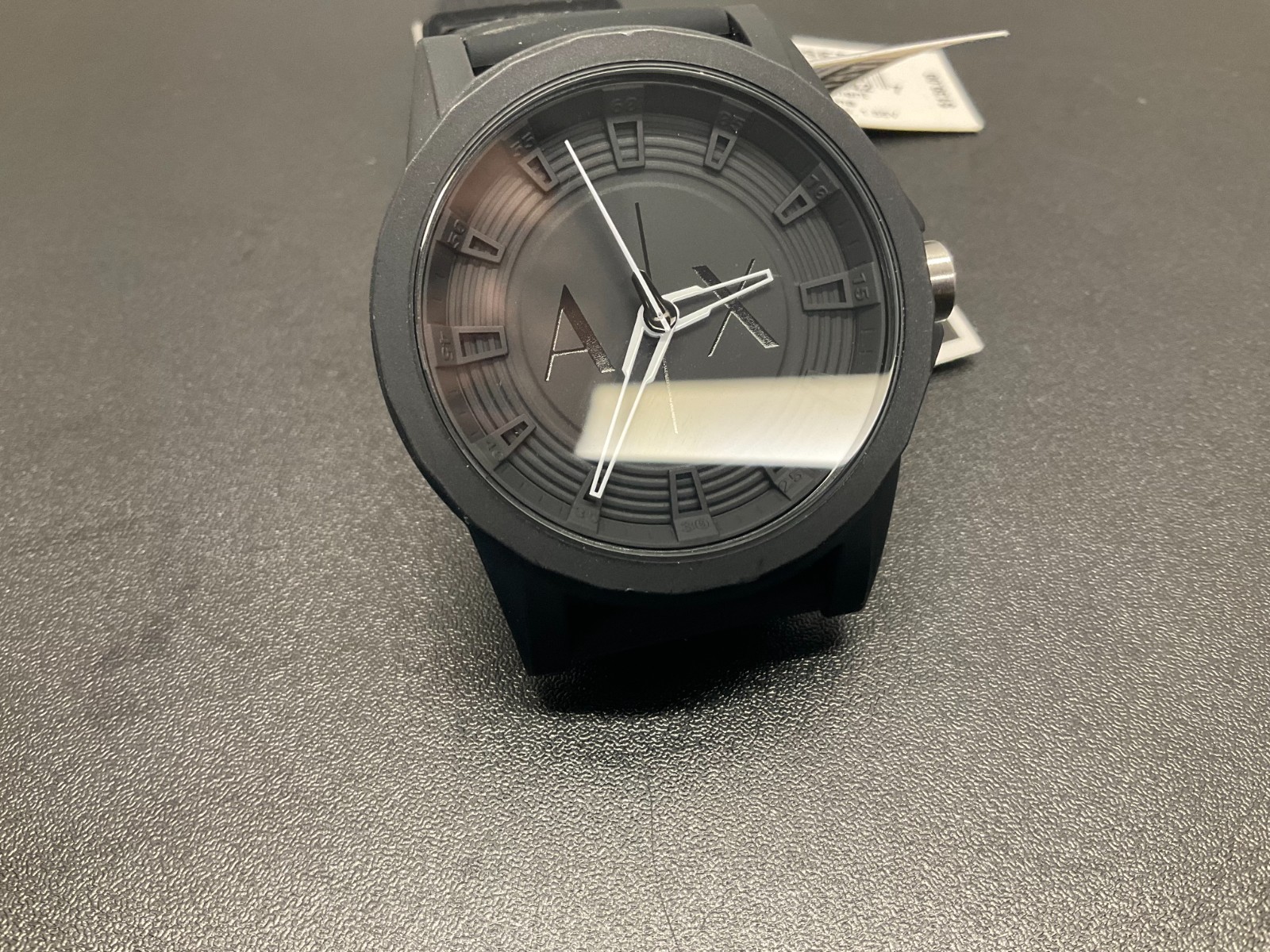 Armani Exchange Three-Hand Black Silicone Watch ax7159