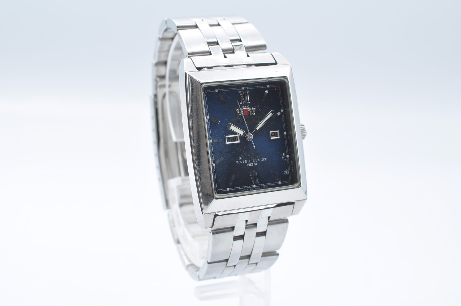 ORIENT NQAA-C0 Three Star AT Automatic Day Date Watch Men’s Square w-1070