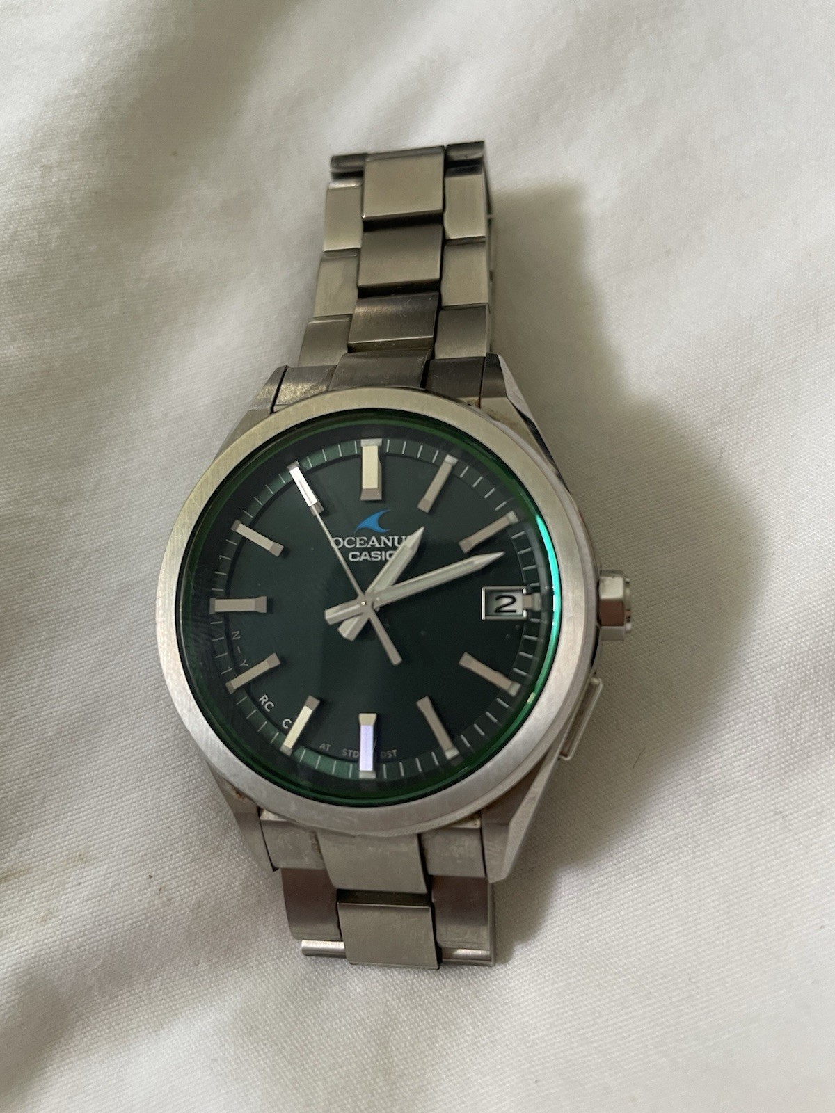 Casio Oceanus OCW-T200S-3AJF Solar Green Dial Stainless Bracelet Watch w/ Box